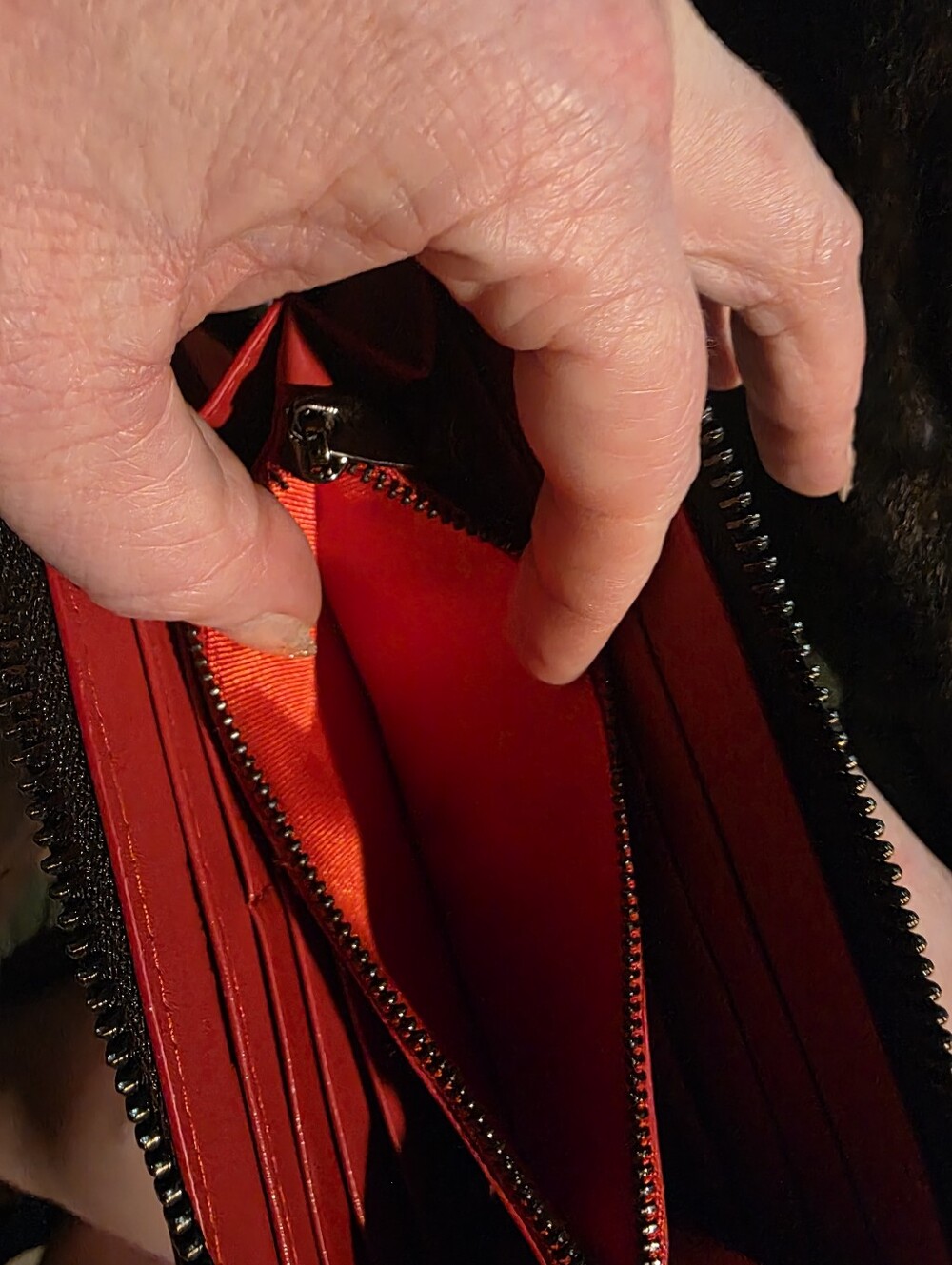 USED...Christian Louboutin Black Spiked Leather Zipper Wallet - Picture 10 of 16